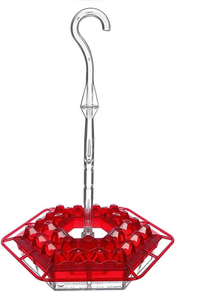 Hanging Red Hexagonal Hummingbird Feeder