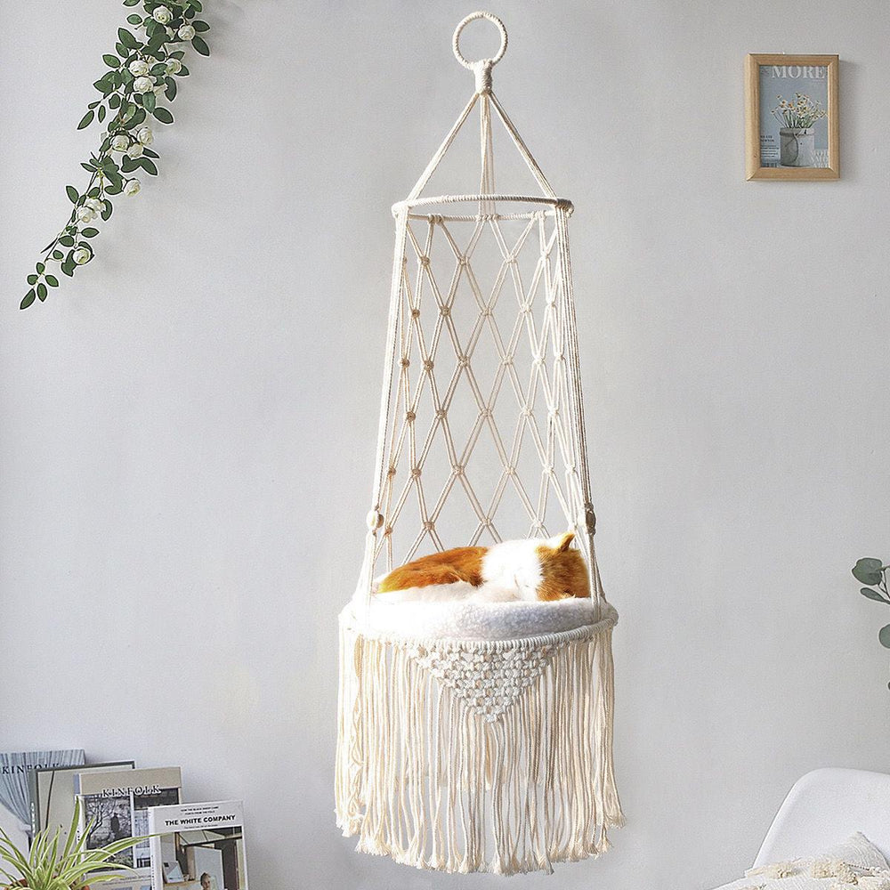 Macrame Hanging Pet Bed Macrame Cat Hammock