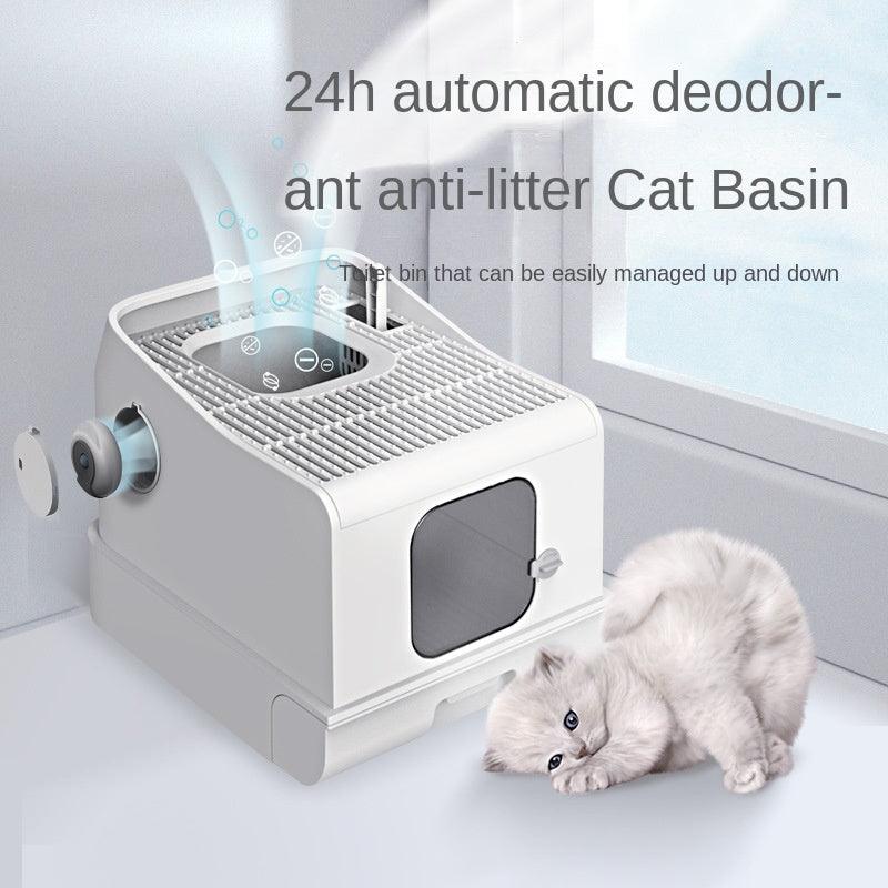 Large Fully Enclosed Cat Litter Basin