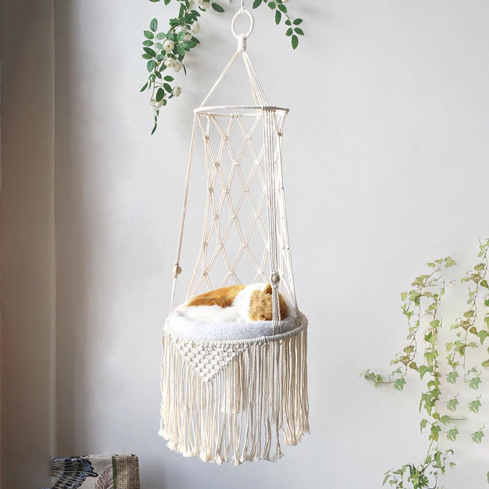 Macrame Hanging Pet Bed Macrame Cat Hammock